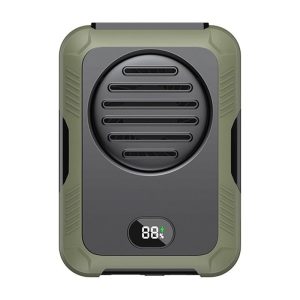 Appliances | DQ223 Portable Neck Hanging Fan, 2000mAh Battery Waist-Mounted Fan, 3-Speed Wind, Emergency Power Bank, LED Display, Up to 8Hrs Runtime – Green Appliances Appliances