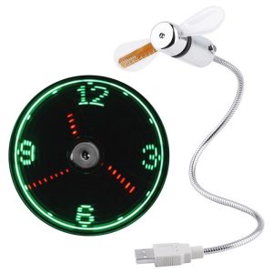 Appliances | Intelligent USB Clock Fan Serpentine Fan for Laptop, with the Clock Pattern to Show Time, USB power supply Appliances Appliances