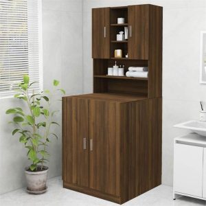 Appliances | Washing Machine Cabinet Brown Oak 70.5×25.5×90 cm Appliances Appliances