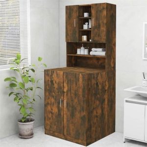 Appliances | Washing Machine Cabinet Smoked Oak 70.5×25.5×90 cm Appliances Appliances