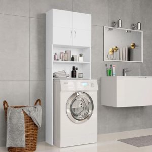 Appliances | Washing Machine Cabinet White 64×25.5×190 cm Chipboard Appliances Appliances