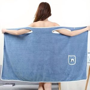 Bathroom Supplies | 80*135cm Wearable Bowknot Coral Velvet Bath Towel for Adults – Light Blue Bathroom Supplies Bathroom Supplies