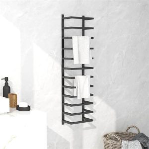 Bathroom Supplies | Towel Rack Black 24x12x96 cm Steel Bathroom Supplies Bathroom Supplies