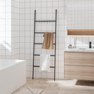 Bathroom Supplies | Towel Rack Ladder with 5 Tiers Black 58×175 cm Iron Bathroom Supplies Bathroom Supplies