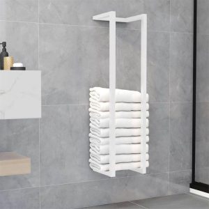 Bathroom Supplies | Towel Rack White 25x20x95 cm Steel Bathroom Supplies Bathroom Supplies