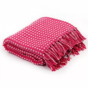 Bedding | Throw Cotton Squares 125×150 cm Pink Bedding Bedding