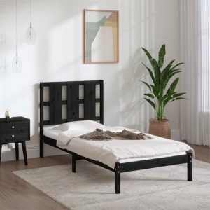 Beds & Accessories | Bed Frame Black Solid Wood 90×190 cm 3FT Single Beds & Accessories Beds & Accessories