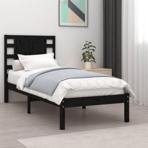 Beds & Accessories | Bed Frame Black Solid Wood 90×190 cm 3FT Single Beds & Accessories Beds & Accessories