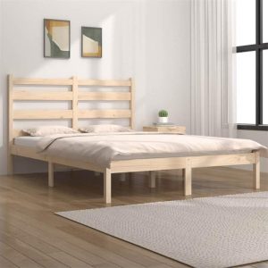 Beds & Accessories | Bed Frame Solid Wood Pine 140×190 cm Beds & Accessories Beds & Accessories