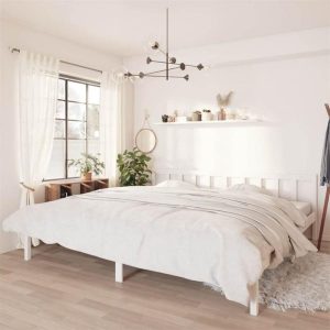 Beds & Accessories | Bed Frame White Solid Pinewood 200×200 cm Beds & Accessories Beds & Accessories