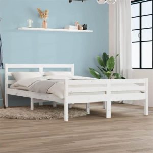 Beds & Accessories | Bed Frame White Solid Wood 120×200 cm Beds & Accessories Beds & Accessories