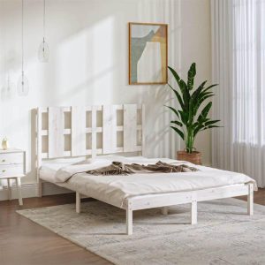 Beds & Accessories | Bed Frame White Solid Wood Pine 140×190 cm Beds & Accessories Beds & Accessories