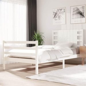 Beds & Accessories | Bed Frame White Solid Wood Pine 90×200 cm Beds & Accessories Beds & Accessories