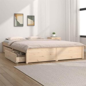 Beds & Accessories | Bed Frame with Drawers 140×190 cm Beds & Accessories Beds & Accessories