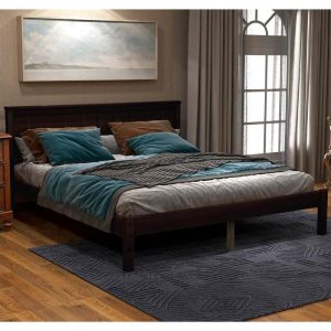 Beds & Accessories | Full-Size Platform Bed Frame with Headboard and Wooden Slats Support, No Box Spring Needed (Only Frame) – Espresso Beds & Accessories Beds & Accessories