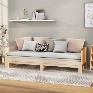 Beds & Accessories | Pull-out Day Bed Solid Wood Pine 2x(80×200) cm Beds & Accessories Beds & Accessories