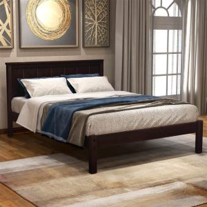 Beds & Accessories | Twin-Size Platform Bed Frame with Headboard and Wooden Slats Support, No Box Spring Needed (Only Frame) – Espresso Beds & Accessories Beds & Accessories