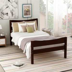 Beds & Accessories | Twin Size Wooden Platform Bed Frame with Headboard, and Wooden Slats Support, No Spring Box Required (Frame Only) – Espresso Beds & Accessories Beds & Accessories