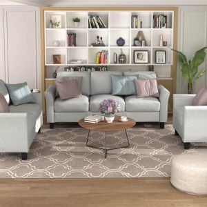 Furniture | 3+2+1-seat Linen Upholstered Sofa Set, for Living Room, Bedroom, Office, Apartment – Light Grey Furniture Furniture