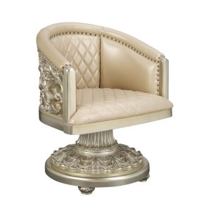 Furniture | ACME Sorina ARM CHAIR PU & Antique Gold Finish DN01220 Furniture Furniture