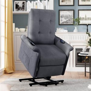 Furniture | Orisfur Polyester Fabric Elderly Massage Lift Recliner with Remote Control for Office, Home Theater, Living Room – Dark Grey Furniture Dark Grey