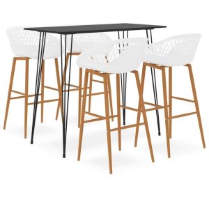 Furniture Sets | 5 Piece Bar Set Black and White Furniture Furniture Sets