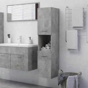 Furniture Sets | Bathroom Cabinet Concrete Grey 30x30x130 cm Chipboard Furniture Furniture Sets