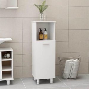 Furniture Sets | Bathroom Cabinet High Gloss White 30x30x95 cm Chipboard Furniture Furniture Sets