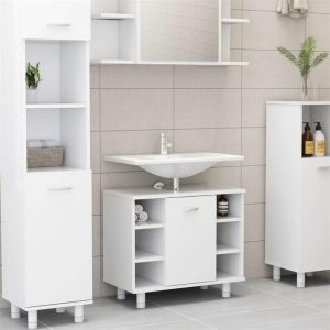 Furniture Sets | Bathroom Cabinet White 60x32x53.5 cm Chipboard Furniture Furniture Sets