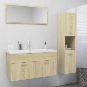 Furniture Sets | Bathroom Furniture Set Sonoma Oak Chipboard Furniture Furniture Sets