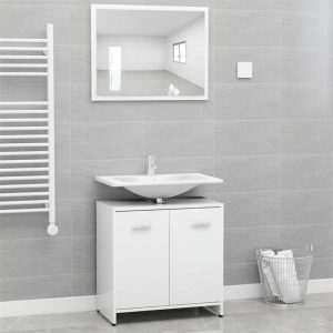 Furniture Sets | Bathroom Furniture Set White Chipboard Furniture Furniture Sets