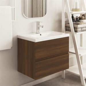 Furniture Sets | Sink Cabinet Brown Oak 60×38.5×45 cm Engineered Wood Furniture Furniture Sets