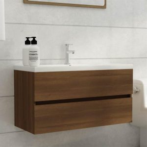 Furniture Sets | Sink Cabinet Brown Oak 90×38.5×45 cm Engineered Wood Furniture Furniture Sets