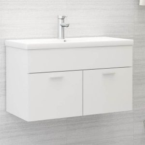 Furniture Sets | Sink Cabinet White 80×38.5×46 cm Chipboard Furniture Furniture Sets