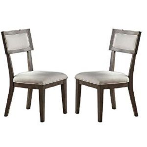 Furniture Sets | Upholstered Dining Chair Set of 2, with Backrest, and Wood Legs, for Restaurant, Cafe, Tavern, Office, Living Room – Gray Furniture Furniture Sets