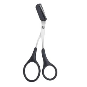 Health & Beauty | Eyebrow Trimmer Scissor with Comb Woman Men Hair Removal Grooming Tool – Black Health & Beauty Black