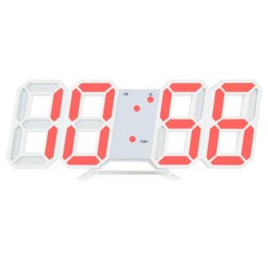 Home Decors | Digital LED Clock 3D Wall Hanging Clock with Smart Luminous Memory Function – Red Home Decors Home Decors