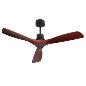 Household Appliances | 52 inch Ceiling Fan with Remote Control, 6 Wind Speeds, 5 Level Timer, 3 Wood Blades, Noiseless Reversible DC Motor Household Appliances Black