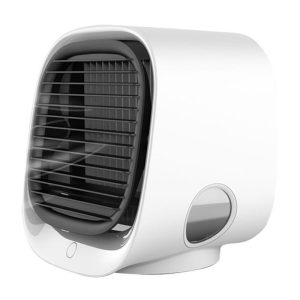 Household Appliances | Desktop Mini Air Cooler, 3 Levels Speed, Home Air Conditioner Fan, Portable Cooling Fan, Low Noise, Night Light – White Household Appliances Household Appliances