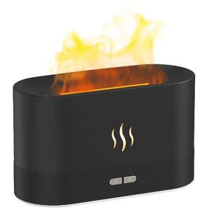 Household Supplies | Aromatherapy Diffuser Simulation Flame Mist Humidifier USB Ultrasonic Cool Mist Aroma Essential for Home Office – Black Household Supplies Black