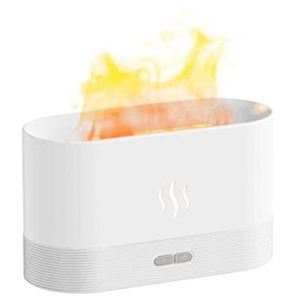 Household Supplies | Aromatherapy Diffuser Simulation Flame Mist Humidifier USB Ultrasonic Cool Mist Aroma Essential for Home Office – White Household Supplies Household Supplies