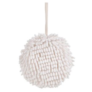 Household Supplies | Chenille Hand Towel, Kitchen Bathroom Hanging Ball Quick-Drying Hand Cloth – White Household Supplies Household Supplies