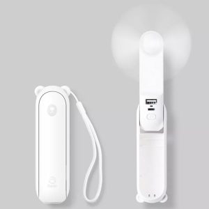 Household Supplies | F8X Mini Fan Portable Fan 4800mAh Enduring Silent Foldable USB Rechargeable Fan with Power Bank and Flashlight Household Supplies Household Supplies