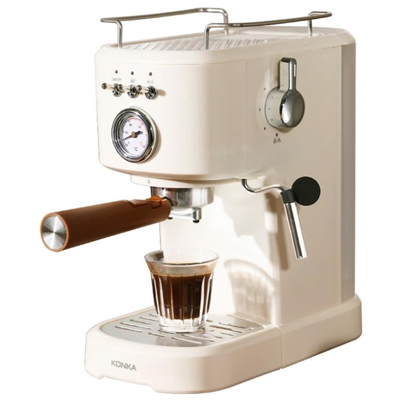 Kitchen Appliances | KKFJ-1203Y Espresso Coffee Machine, 20Bar Pressure, 1.2L Water Tank, Steam Milk Froth, with Temperature Dial, EU Plug – White Kitchen & Dining Kitchen Appliances