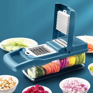 Kitchen Tools & Gadgets | Multi-Function House-Hold Seven-Blade Dicing and Slicing Slicer – Blue Seven-Blade Kitchen & Dining Blue