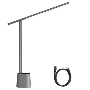 Lighting | LED Smart Foldable Desk Lamp with Adaptive Brightness and Eye Protect for Read Study Bedside Office – Gray Lighting Gray