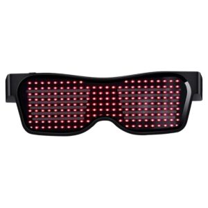 Lighting | SL-004 Rechargeable Impact Resistant LED Light Emitting Bluetooth Glasses 200 Lamp Beads APP Control Support Multiple Language Editing Used for Halloween, Electronic Music, Disco, Bar – Black Frame Red Lighting Black Frame Red