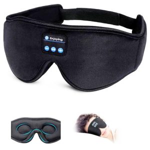 Massage & Relaxation | 3D Wireless Bluetooth Music Eye Mask Sleep with Stereo – Black Health & Beauty Black