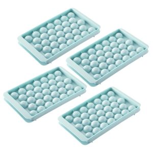 Others | 4 Pack 33-Cavity Plastic Round Ice Ball Mold, for Making Frozen Whiskey Balls, Popsicles, and Lollipops – Blue Kitchen & Dining Blue