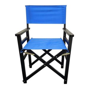 Outdoor Furniture | Outdoor Folding Canvas Chair with Wooden Frame Set of 2, for Garden, Terrace, Porch, Poolside, Beach – Blue Furniture Blue